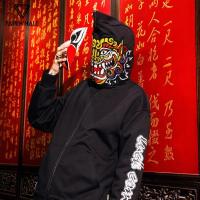 马克华菲卫衣男春秋开衫连帽时尚毛巾绣潮国潮宽松外套
