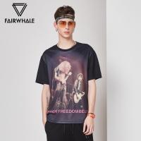 商场同款马克华菲男装2018夏季新款短袖炫彩印花潮男士T恤