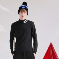 马克华菲春款个性字母印花黑白撞色高领男士针织衫