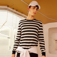 马克华菲男装春款韩版潮流条纹男式针织毛衣