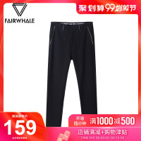 马克华菲男士休闲裤冬季简约小脚修身印花长裤子_2