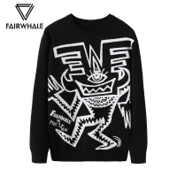 马克华菲针织衫男士冬季跨界提花撞色潮毛衣