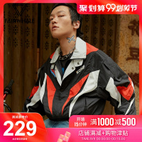 马克华菲夹克男2018秋季撞色字母刺绣拉链外套_2