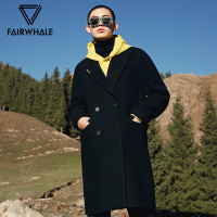 马克华菲大衣男2018秋冬潮流撞色字母刺绣廓形中长款外套_1