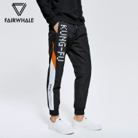 马克华菲男士休闲裤冬装撞色 ins韩版潮流运动束脚梭织长裤子