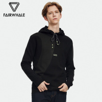 马克华菲毛衣男2019秋季新款韩版简约拼色印花含羊毛上装_1