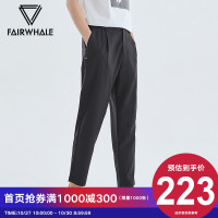 马克华菲休闲裤2019夏季新款潮流韩版潮流黑色格子帅气宽松九分裤