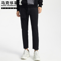 马克华菲牛仔裤男2020春季新款磨毛破洞时尚潮流个性贴布九分裤