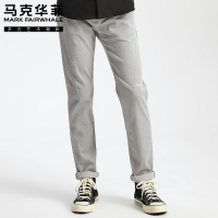 马克华菲牛仔裤男士2020春季新款水洗浅灰色小脚休闲长裤潮流宽松