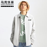 马克华菲款教练夹克男士2020春季新薄绒休闲字母印花时尚外套男潮