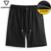 马克华菲休闲短裤男潮流夏季时尚黑色运动抽身纯色宽松五分裤