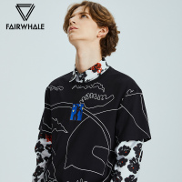 马蒂斯跨界联合商场同款马克华菲短袖T恤男2019夏新款印花上衣