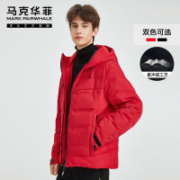 马克华菲短款修身羽绒服男2019冬季新款连帽男装外套