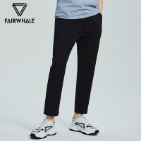 商场同款马克华菲休闲裤男装2019夏新款简约字母刺绣纯色九分裤