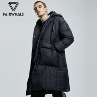 商场同款马克华菲羽绒服男长款2018冬季新款连帽国潮男士外套_1