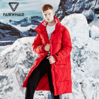 商场同款马克华菲羽绒服男长款2018冬季新款潮立领男士加厚外套_1