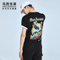 商场同款马克华菲T恤男士2020年夏季新款潮牌蝴蝶印花休闲短袖