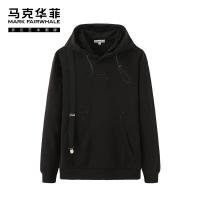 商场同款马克华菲卫衣男2020春季新款潮流个性背带印花连帽上衣
