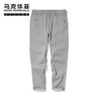 商场同款马克华菲牛仔裤男2020夏季新款潮流微弹浅灰修身小脚裤