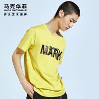 商场同款马克华菲短袖T恤男士2020夏季新款字母潮流上衣