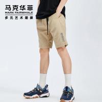 马克华菲休闲裤男士2020年夏季新款潮牌字母刺绣时尚简约短裤