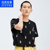 马克华菲短袖T恤男2020夏季新款时尚潮流不规则全棉圆领上衣