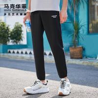 马克华菲针织裤男春夏季新款潮印花抽绳束脚运动休闲裤卫裤