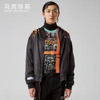 B商场同款马克华菲夹克男冬季新款时尚棒球领加绒刺绣外套