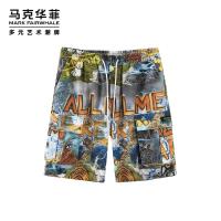 商场同款马克华菲水浒设计师款裤男2020夏新款短款针织