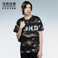 商场同款马克华菲短袖T恤男2020年夏新款涂鸦字母印花