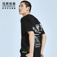 商场同款马克华菲短袖T恤男2020年夏季新款潮流个性印花