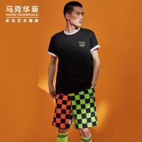马克华菲奥运IP款休闲裤男士2020年夏季新款潮时尚撞色格子短裤