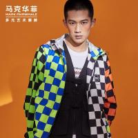 马克华菲奥运IP款夹克男士2020年夏季新款潮牌多色拼接格子上衣