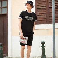 马克华菲短袖T恤男士2020年夏季新款迷彩卡通字母印花休闲打底