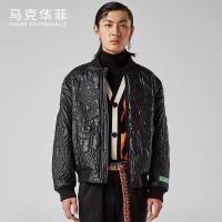 AB商场同款马克华菲棉衣男冬季敦煌系列纯色刺绣外套