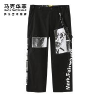 商场同款马克华菲休闲裤男2020年春夏季新款贴布印花直筒八分裤