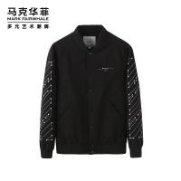 马克华菲夹克男春秋新款黑科技反光休闲个性炸街上衣外套