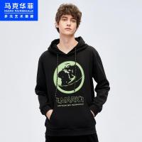 马克华菲潮牌卫衣男2020秋季新款撞色印花潮流街头感连帽上衣