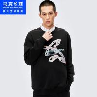 马克华菲潮牌卫衣男2020秋撞色图案胶印印花潮流