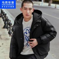 马克华菲潮牌工装机能羽绒服男士2020冬季新款时尚印花上衣