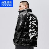 马克华菲羽绒服男2020冬季新款潮流亮面立领短款拉链保暖外套