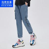马克华菲潮牌牛仔裤男2020冬新款时尚潮流印花宽松可收口长裤
