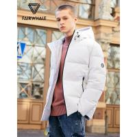 马克华菲情侣白色羽绒服冬季新款帅气潮牌连帽短款男士外套