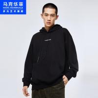 马克华菲潮牌卫衣男2020秋季新款黑色连帽小雏菊印