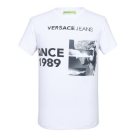 VERSACE JEANS 男士白色短袖T恤衫 B3GTA72E 36609 003