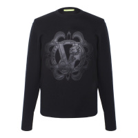 VERSACE JEANS男士黑色棉质套头无帽卫衣B5GSA837 56711 899