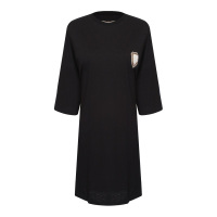 IH NOM UH NIT女士黑色棉质圆领T恤裙NMS18217 009