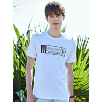 高尔夫(GOLF)男士圆领短袖t恤男夏装新品男装上衣修身休闲几何图案