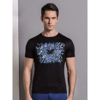 高尔夫(GOLF)短袖t恤男2019夏装新款男士休闲时尚圆领印花纯棉T恤