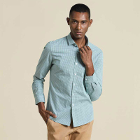 GOLF/高尔夫春季新款男装休闲衬衫男士上衣长袖格子衬衣